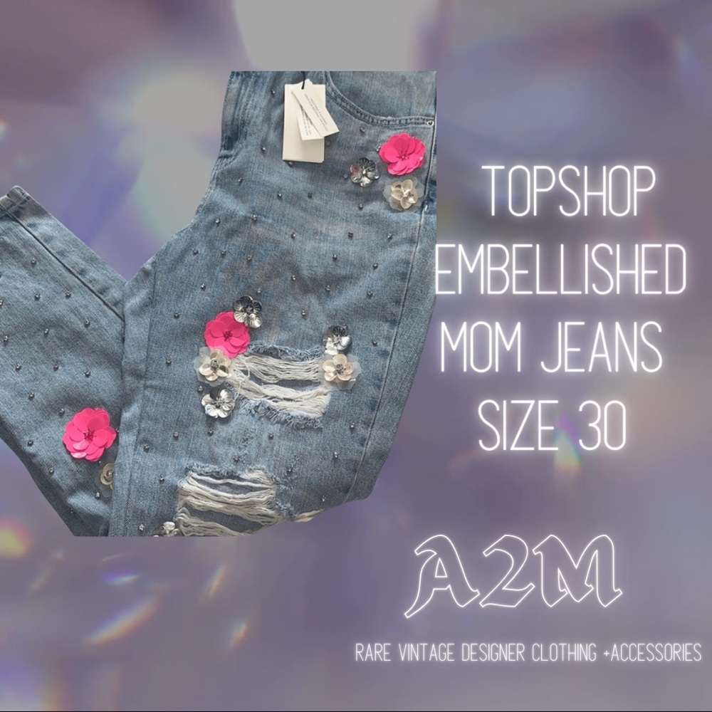 Topshop Moto High Waist Mom Jeans Size 10 NWT
